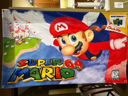 Super mario 5ft flag - mario, 64